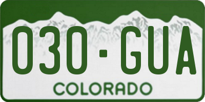 CO license plate 030GUA