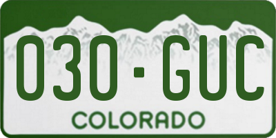 CO license plate 030GUC