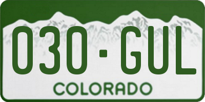 CO license plate 030GUL