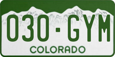 CO license plate 030GYM