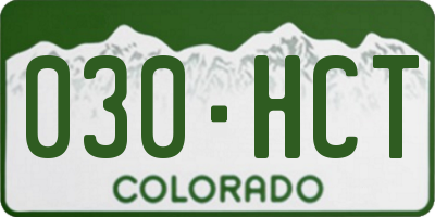 CO license plate 030HCT