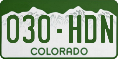 CO license plate 030HDN