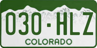 CO license plate 030HLZ