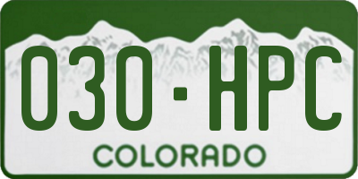 CO license plate 030HPC