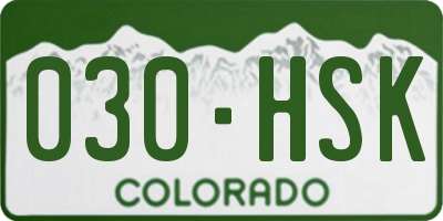 CO license plate 030HSK