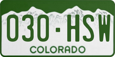 CO license plate 030HSW