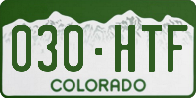 CO license plate 030HTF