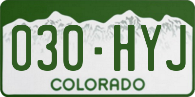 CO license plate 030HYJ