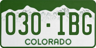 CO license plate 030IBG