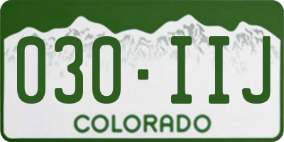 CO license plate 030IIJ