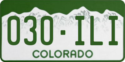 CO license plate 030ILI