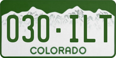 CO license plate 030ILT