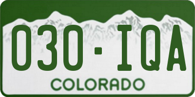 CO license plate 030IQA