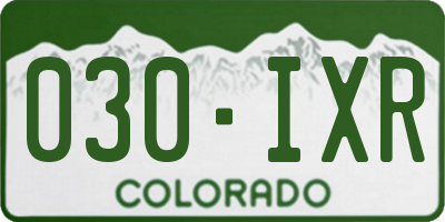 CO license plate 030IXR