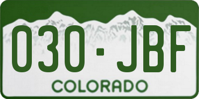 CO license plate 030JBF
