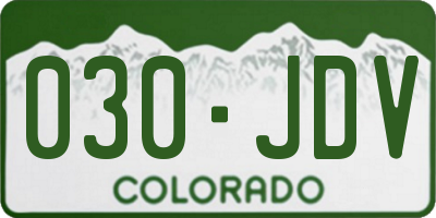CO license plate 030JDV