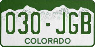 CO license plate 030JGB