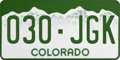 CO license plate 030JGK