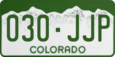CO license plate 030JJP
