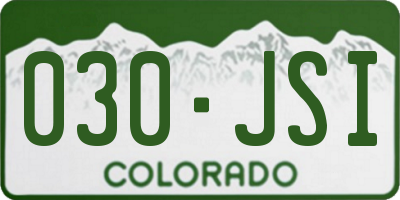 CO license plate 030JSI