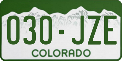 CO license plate 030JZE