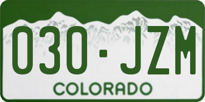 CO license plate 030JZM