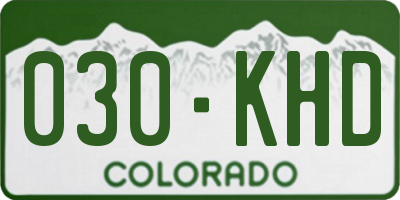 CO license plate 030KHD