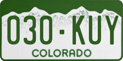 CO license plate 030KUY