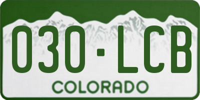 CO license plate 030LCB