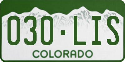 CO license plate 030LIS