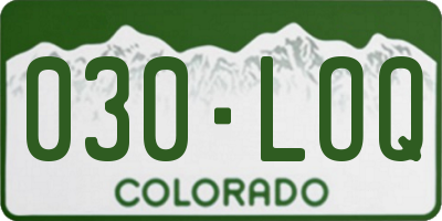 CO license plate 030LOQ