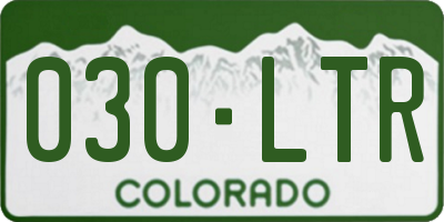 CO license plate 030LTR