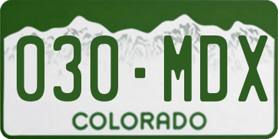 CO license plate 030MDX