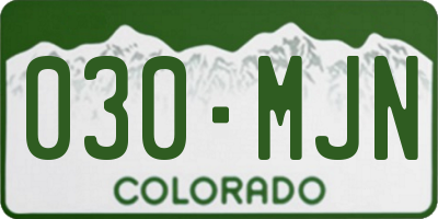 CO license plate 030MJN