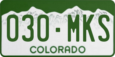 CO license plate 030MKS