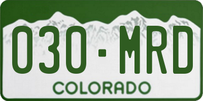 CO license plate 030MRD