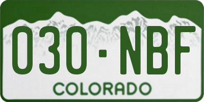 CO license plate 030NBF