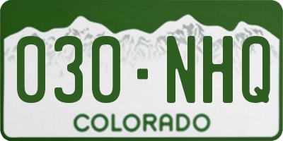 CO license plate 030NHQ