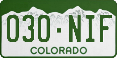 CO license plate 030NIF
