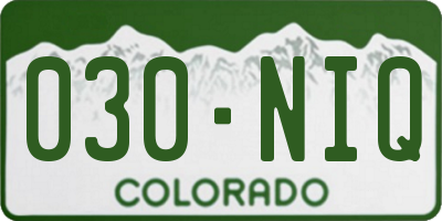 CO license plate 030NIQ