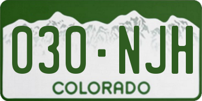 CO license plate 030NJH