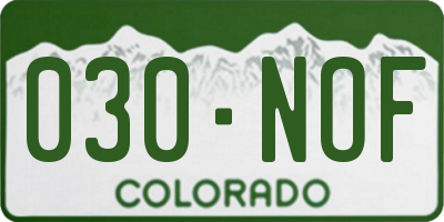 CO license plate 030NOF