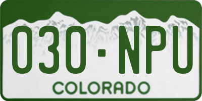 CO license plate 030NPU