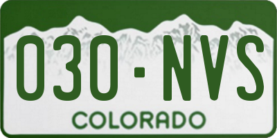 CO license plate 030NVS