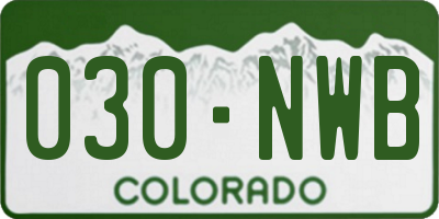 CO license plate 030NWB