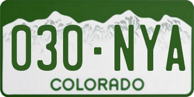 CO license plate 030NYA