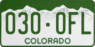 CO license plate 030OFL
