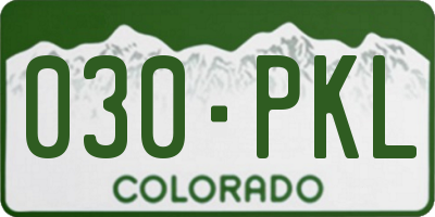 CO license plate 030PKL