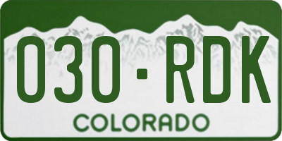 CO license plate 030RDK