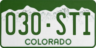 CO license plate 030STI